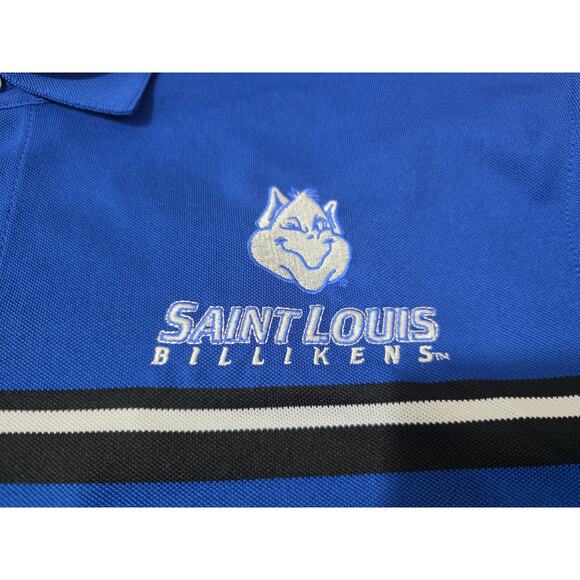 Oxford cool St Louis University SLU Biliikens blue short sleeve polo shirt large - Picture 2 of 4